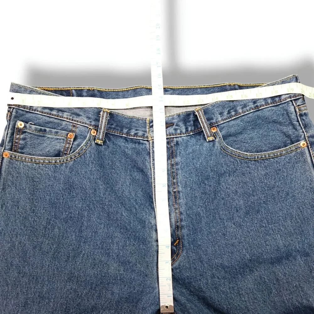 Levi’s 505 Regular Fit Straight Leg Jeans W40 L32 Dark Stonewash Zip Fly VTG Y2K